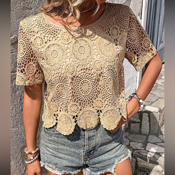 Boho scallop trim lace blouse - Picture 16 of 16